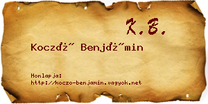 Koczó Benjámin névjegykártya