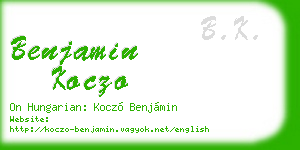 benjamin koczo business card