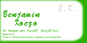 benjamin koczo business card